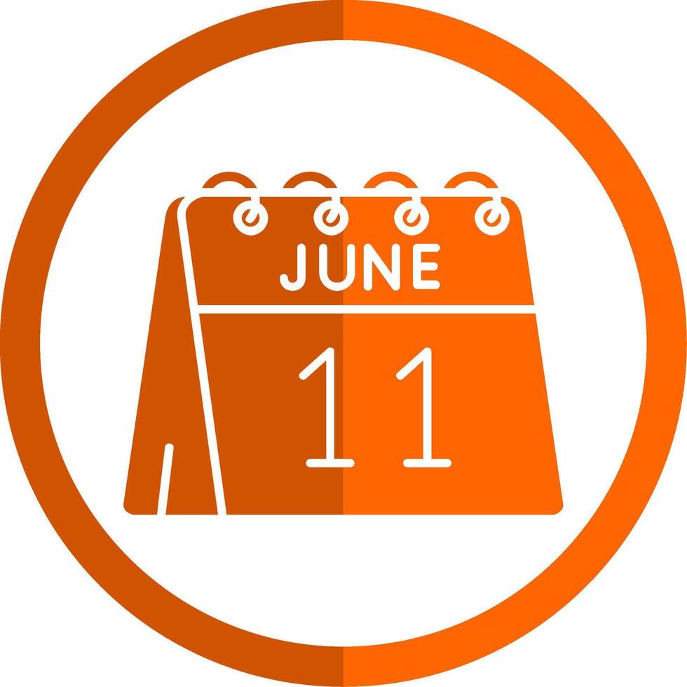 11º do Junho glifo laranja círculo ícone vetor