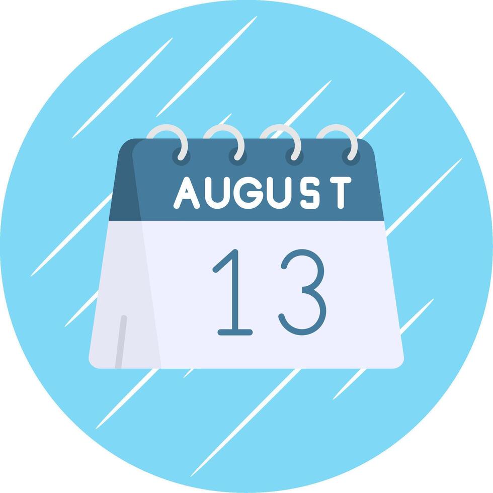 13º do agosto plano azul círculo ícone vetor