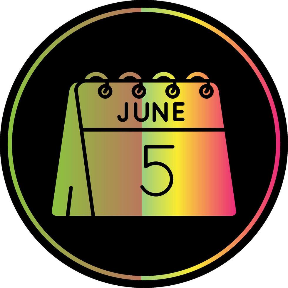 5 ª do Junho glifo vencimento cor ícone vetor