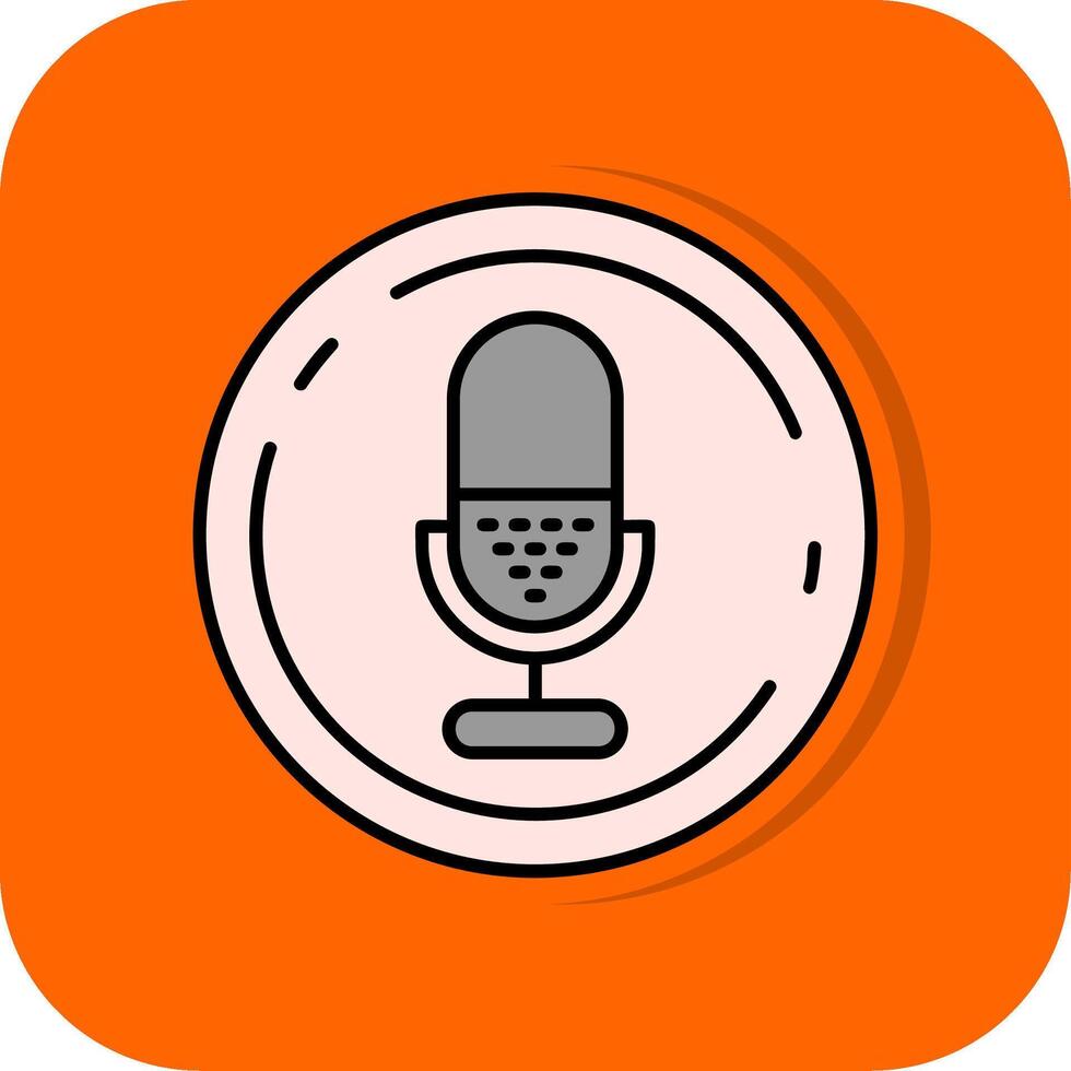 microfone preenchidas laranja fundo ícone vetor