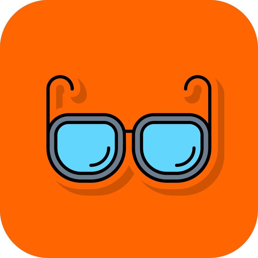 Óculos preenchidas laranja fundo ícone vetor