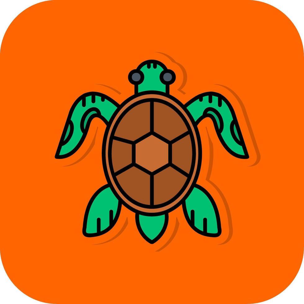 tartaruga preenchidas laranja fundo ícone vetor
