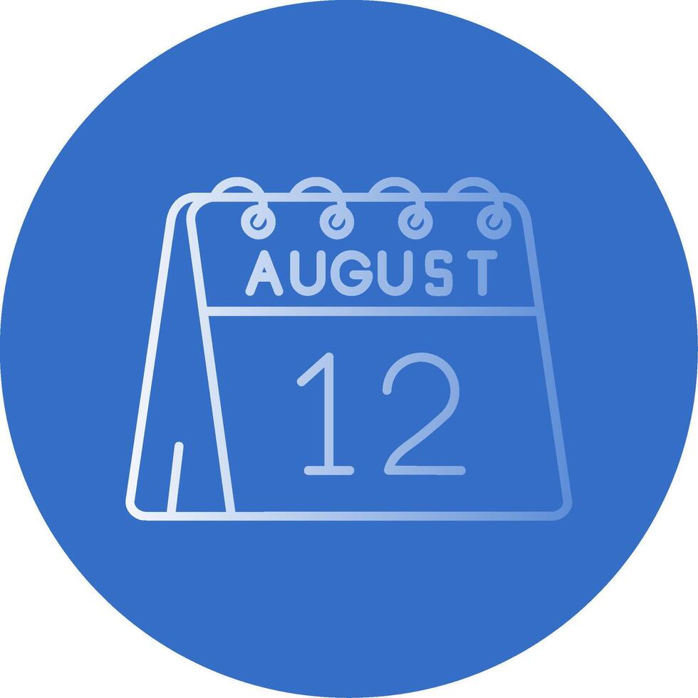 12º do agosto gradiente linha círculo ícone vetor