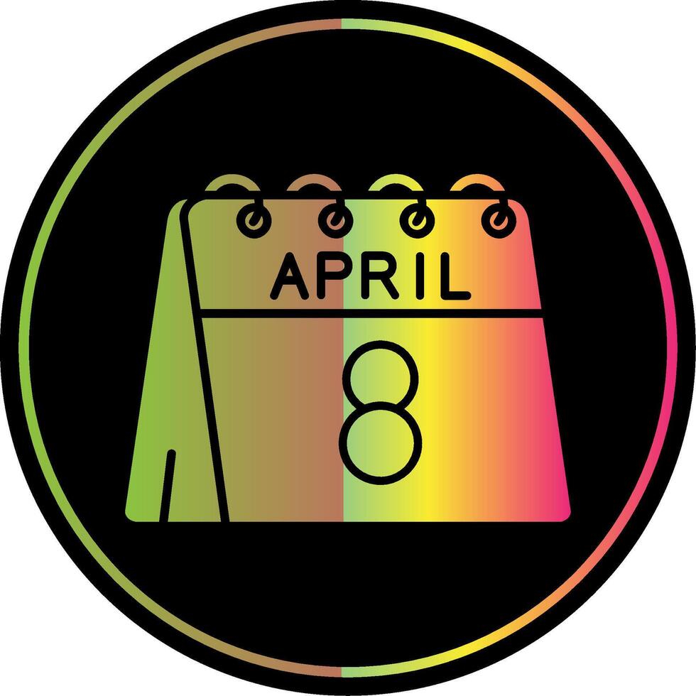 8ª do abril glifo vencimento cor ícone vetor