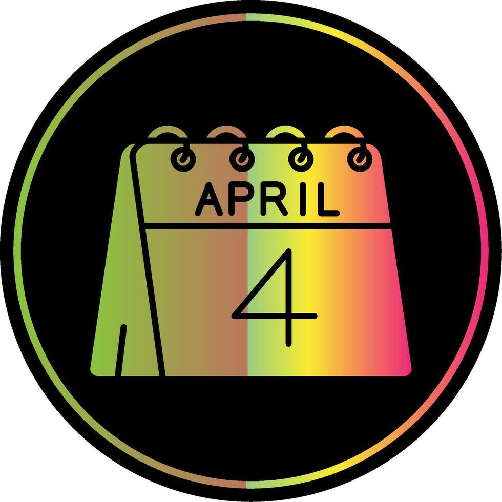 4º do abril glifo vencimento cor ícone vetor