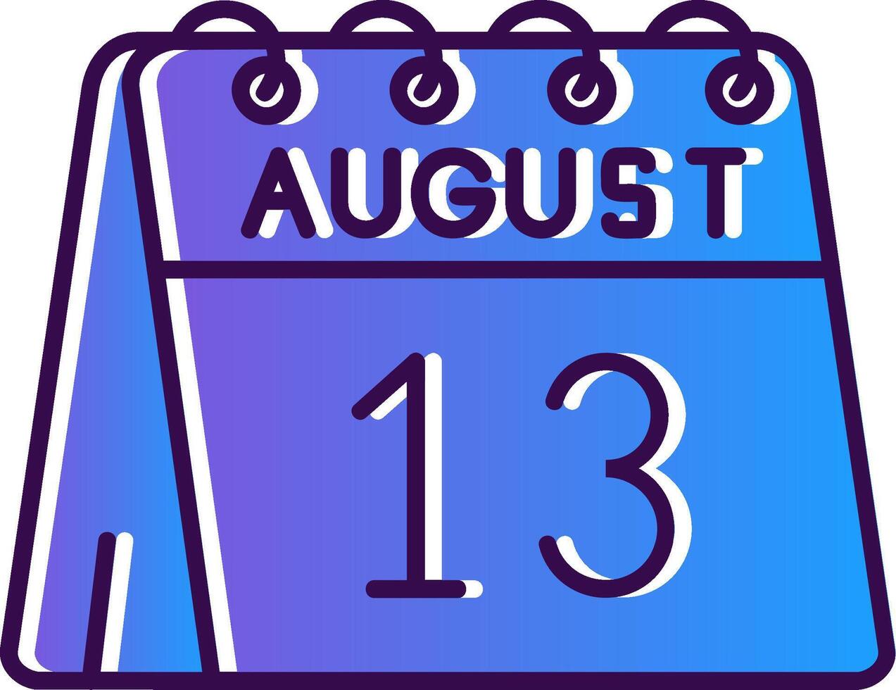 13º do agosto gradiente preenchidas ícone vetor