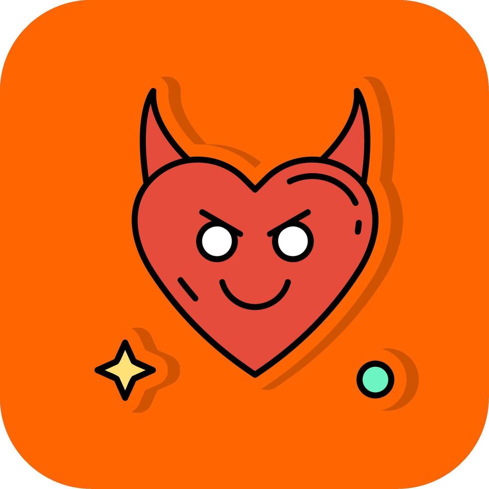 demônio preenchidas laranja fundo ícone vetor