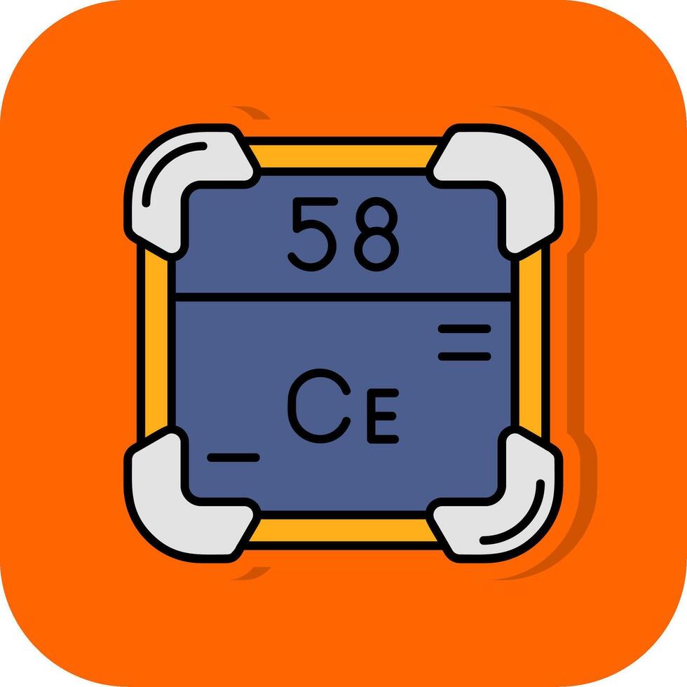 cério preenchidas laranja fundo ícone vetor