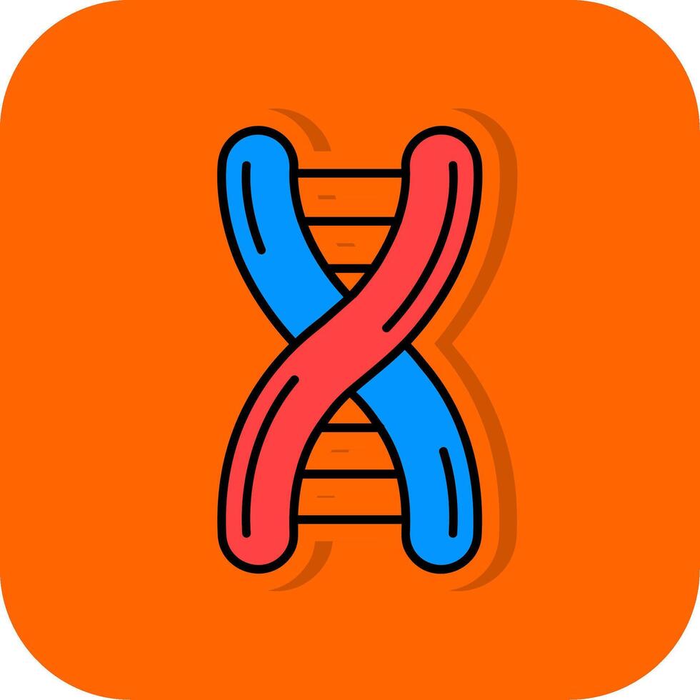 dna preenchidas laranja fundo ícone vetor