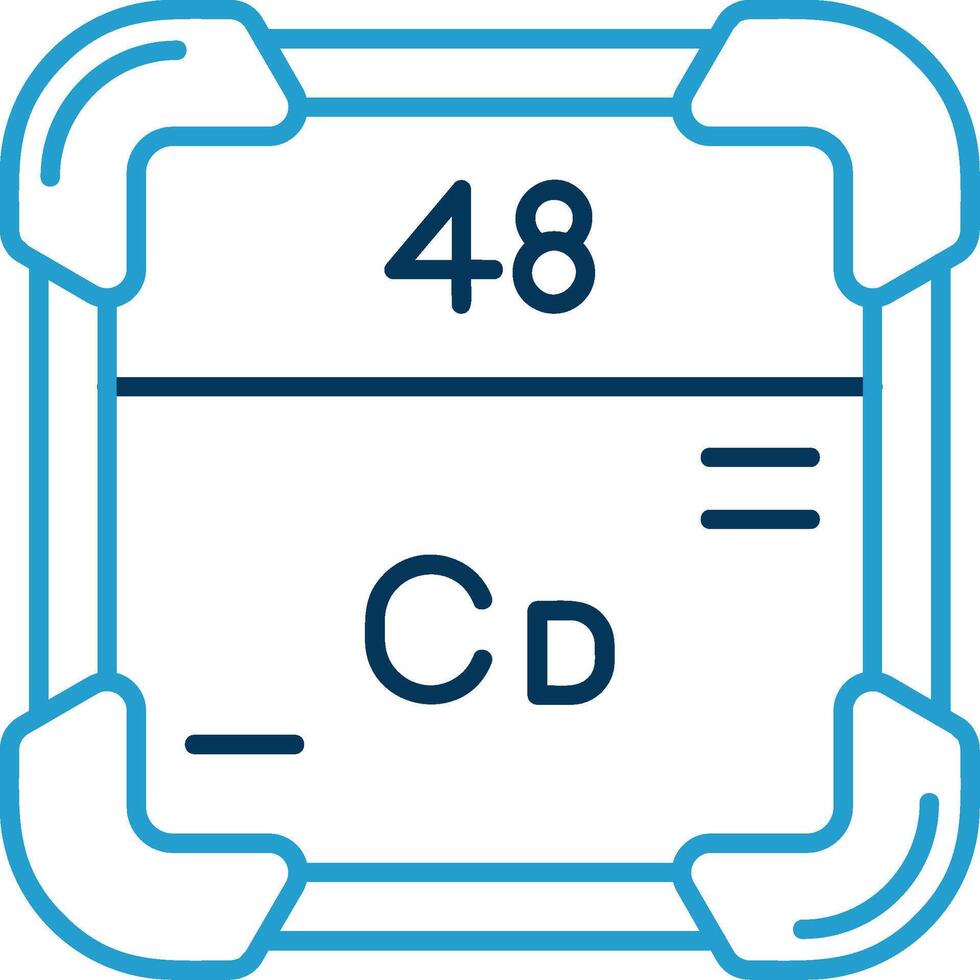 cádmio linha azul dois cor ícone vetor