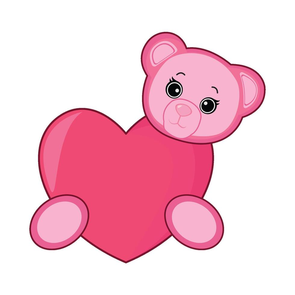 ilustração do amor com Urso de pelúcia Urso vetor