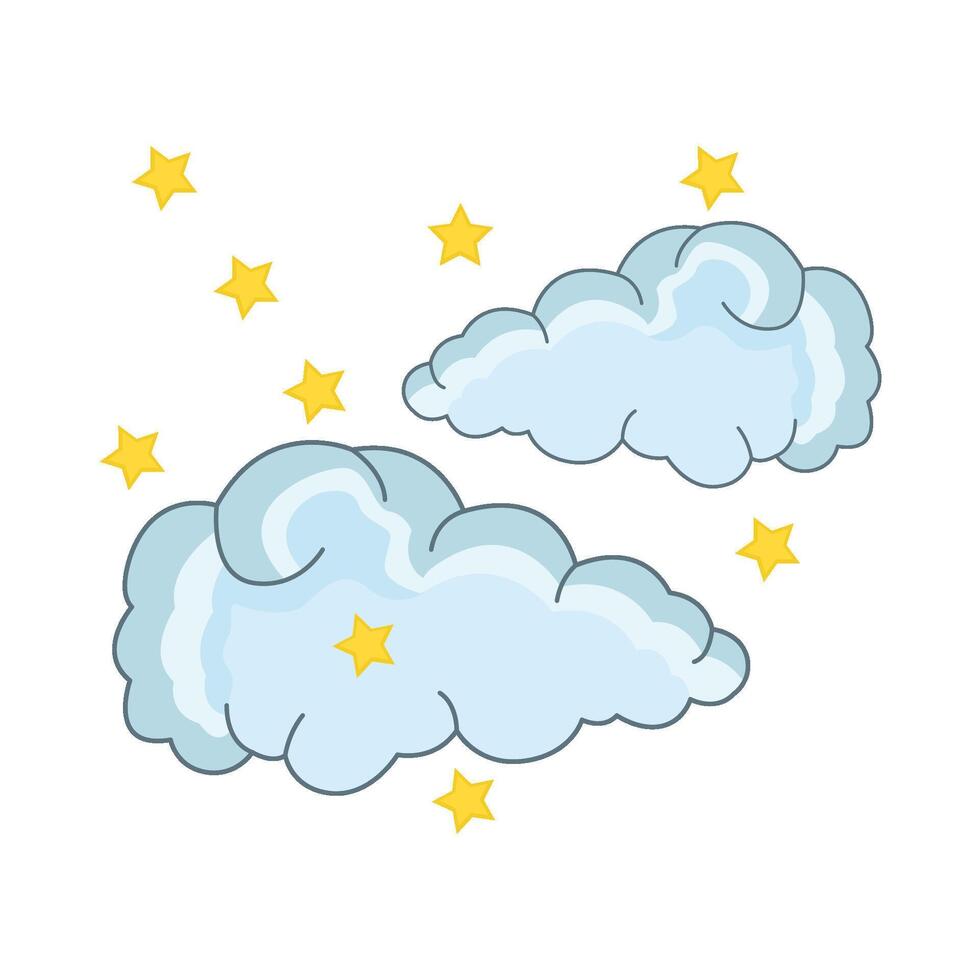 ilustração do nuvem e estrelas vetor