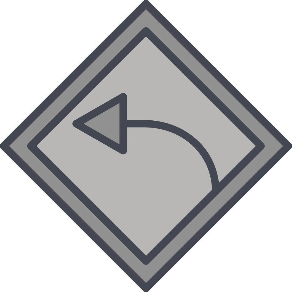 ícone de vetor de curva à esquerda