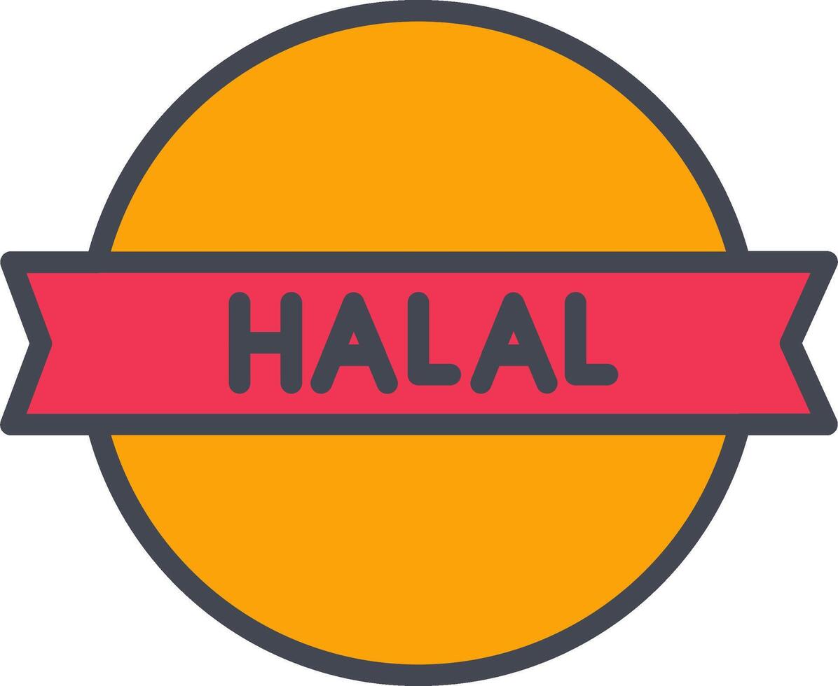 ícone de vetor de etiqueta halal