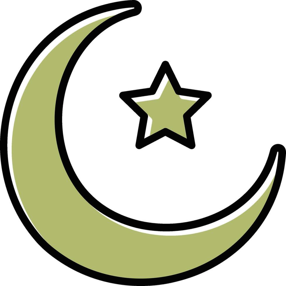 ícone do vetor lua e estrela
