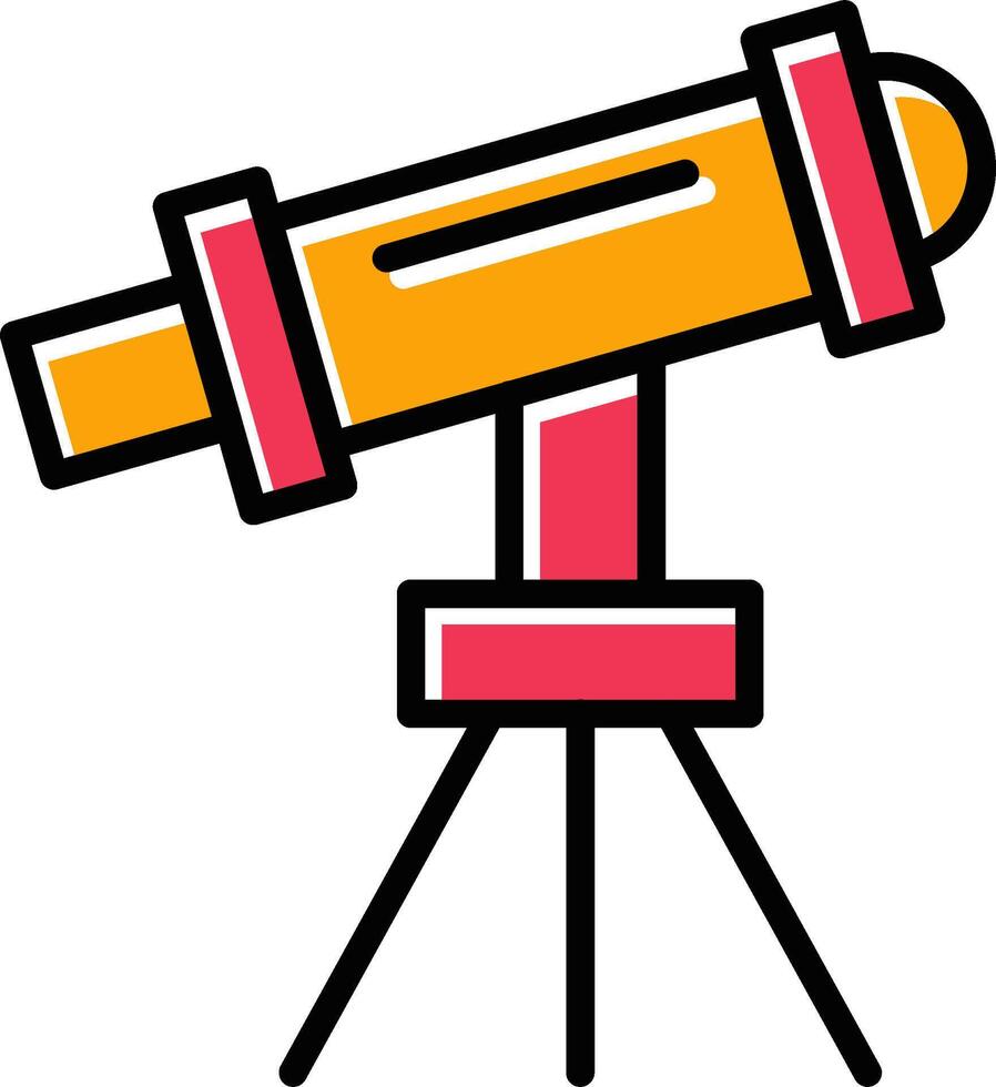 telescópio no ícone de vetor de suporte