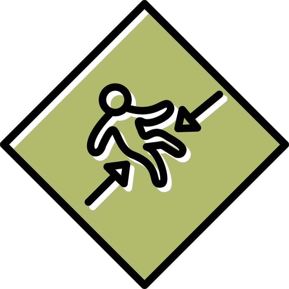 ícone de vetor de zona de esmagamento