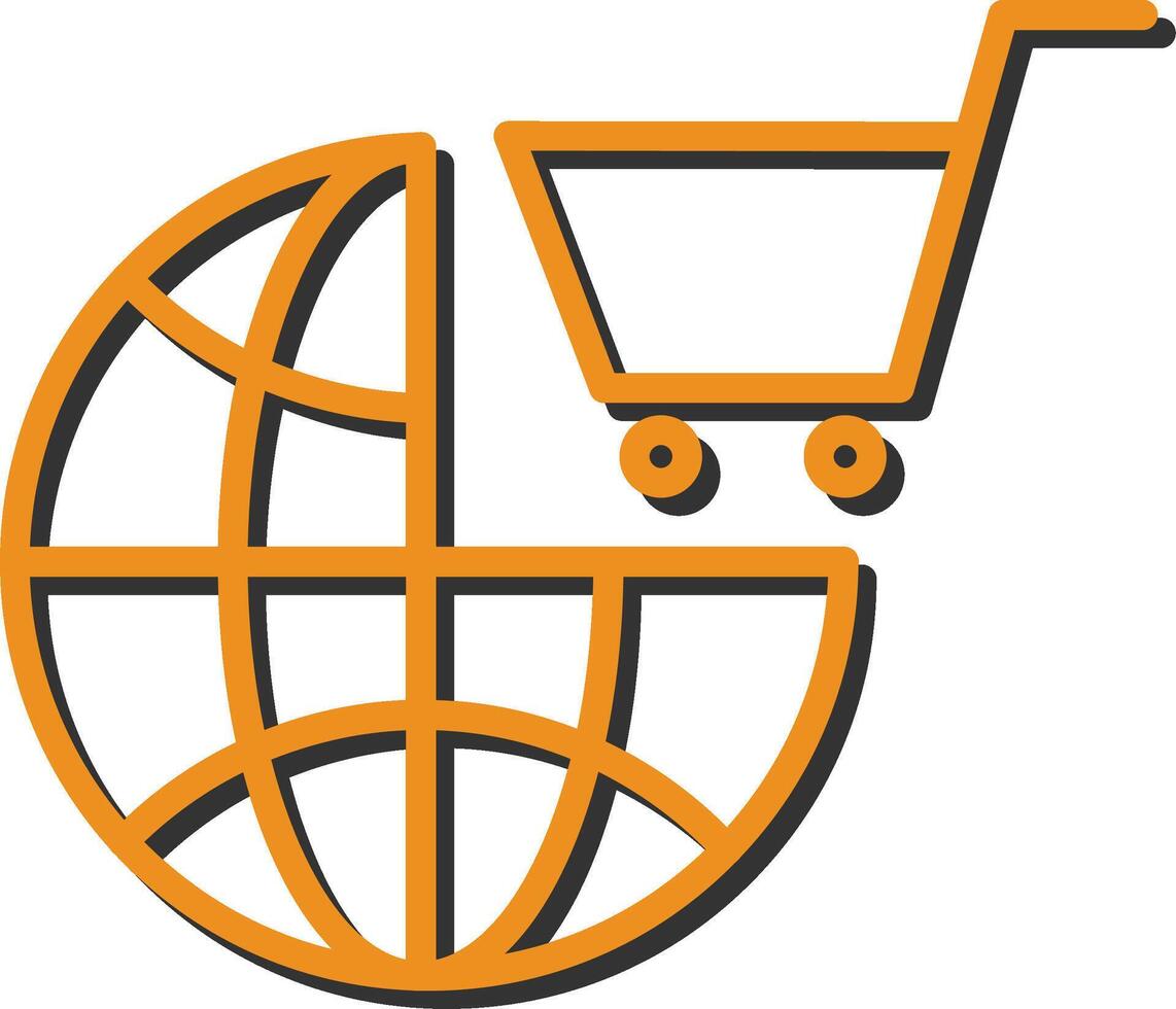 ícone de vetor de compras do mundo