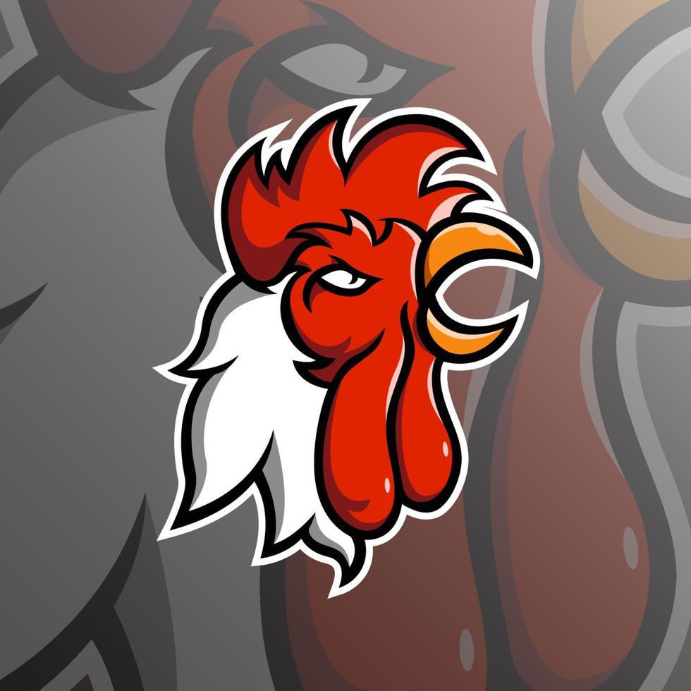 logotipo do mascote do galo da galinha vetor