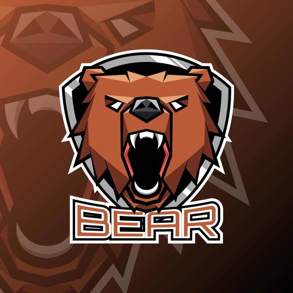 logotipo do mascote do urso vetor