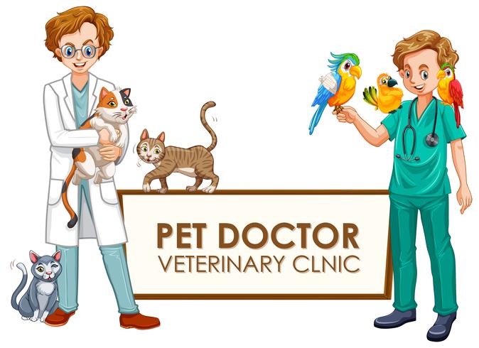 Uma bandeira da clínica veterinária vetor