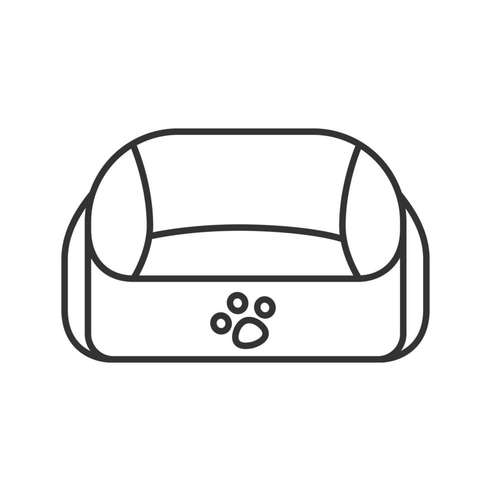 ícone linear da cama do animal de estimação. ilustração de linha fina. símbolo de contorno. desenho de contorno isolado de vetor