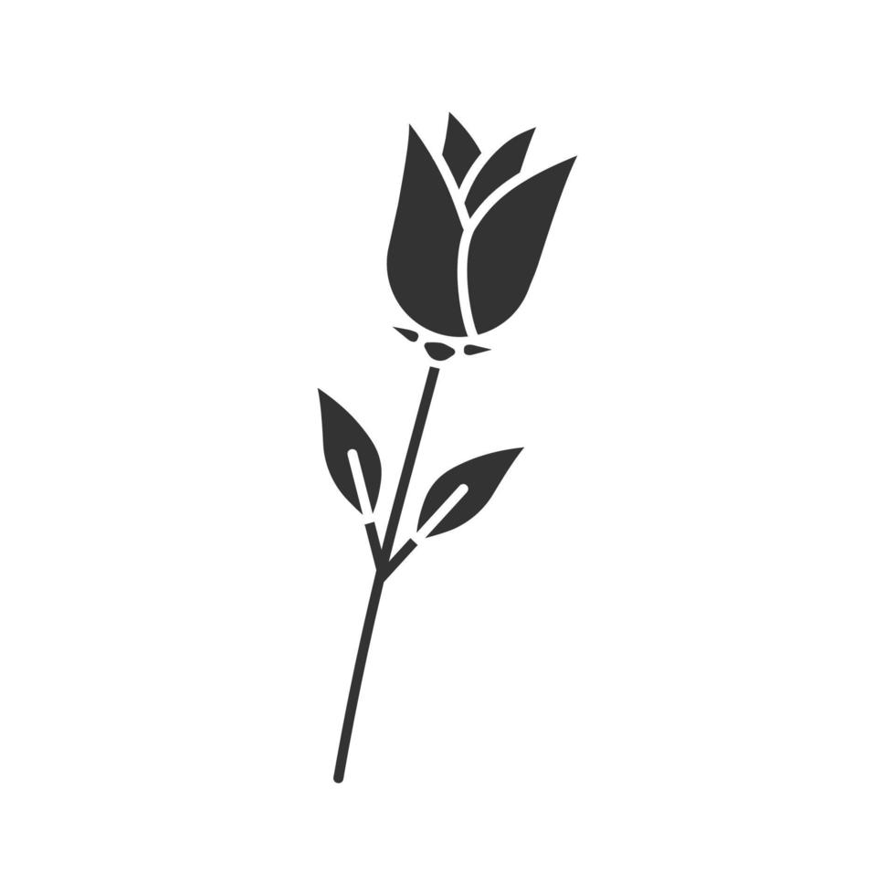 ícone de glifo de flor rosa. símbolo da silhueta. espaço negativo. ilustração isolada do vetor