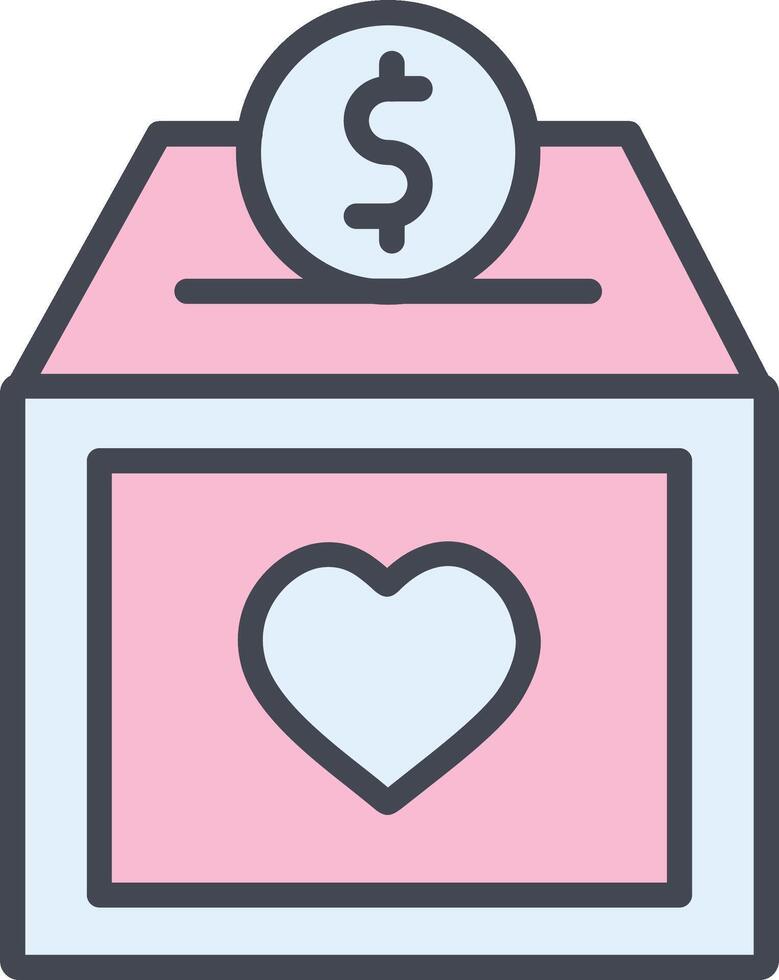 ícone de vetor de caixa de caridade