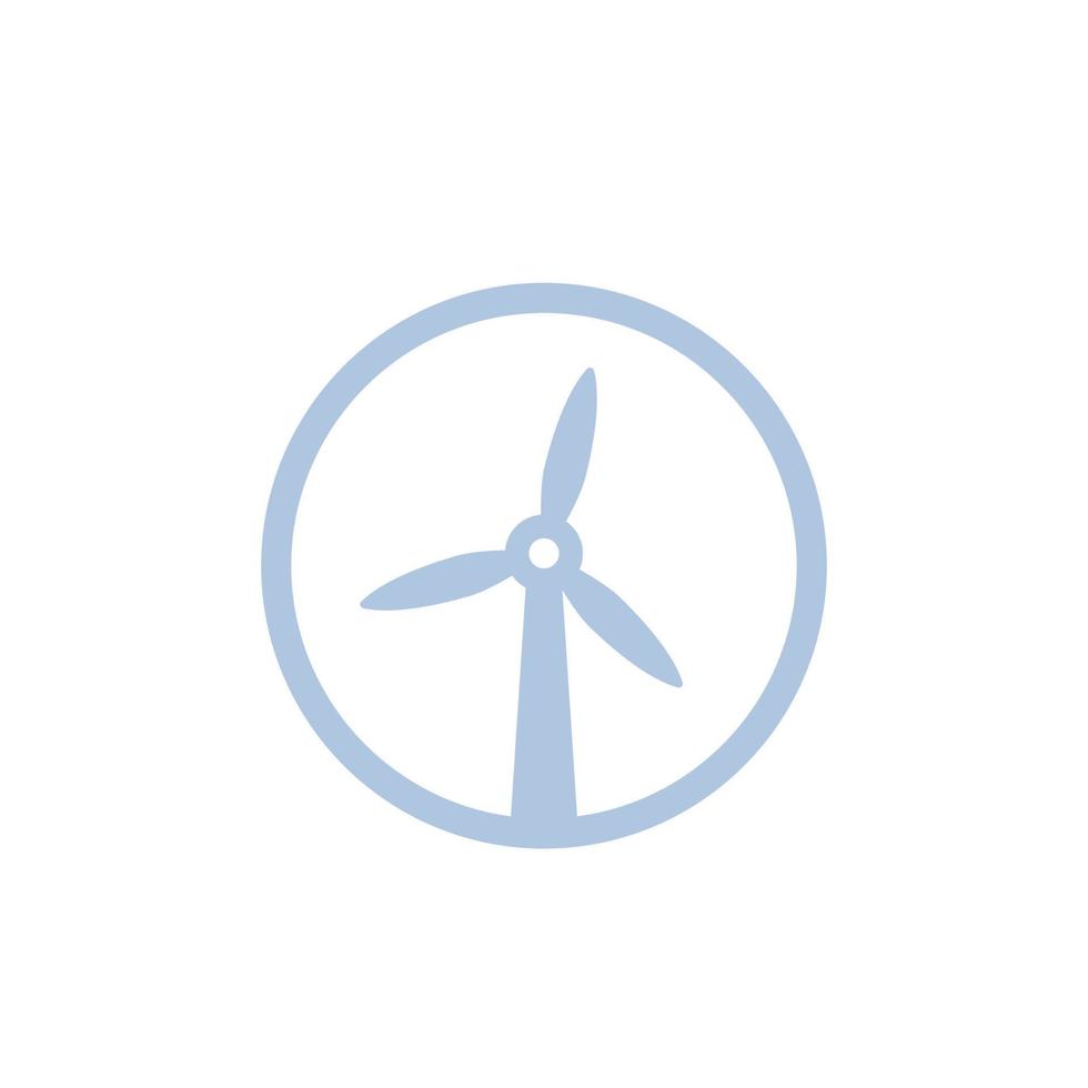 turbina eólica, ícone do moinho de vento vetor