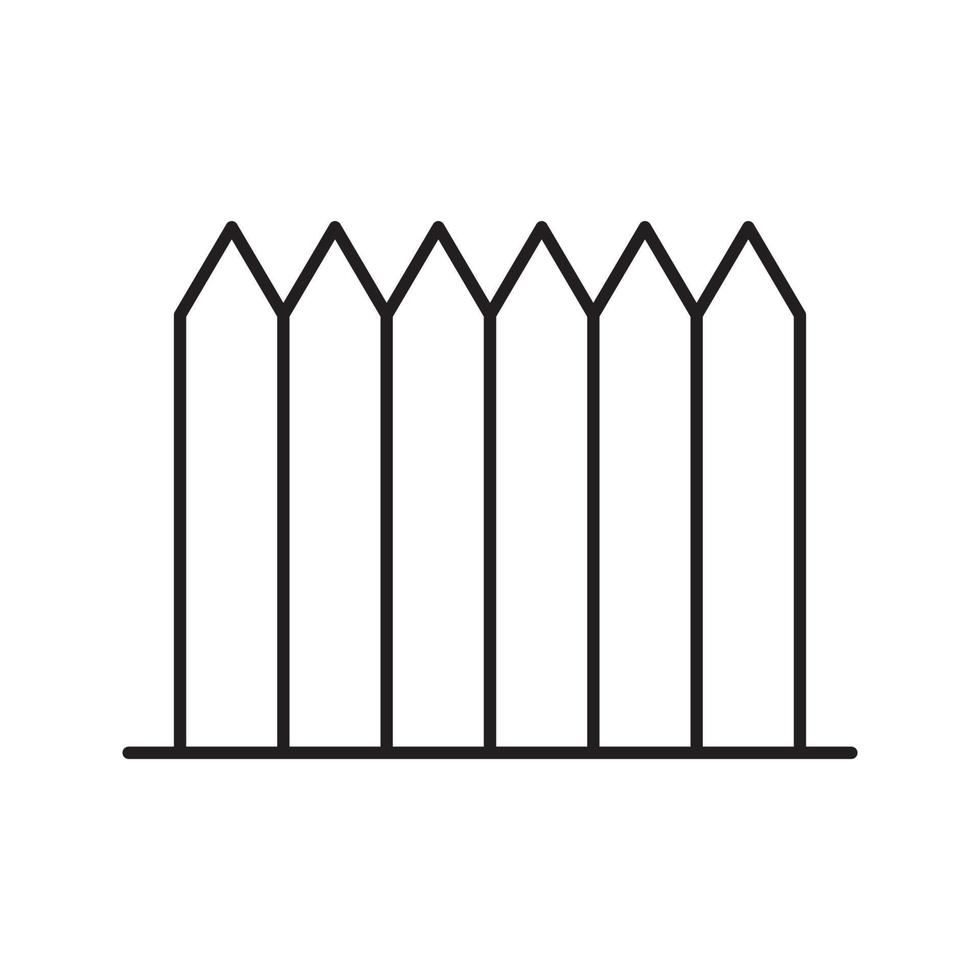 ícone linear de cerca de madeira. ilustração de linha fina. símbolo de contorno de piquete. desenho de contorno isolado de vetor