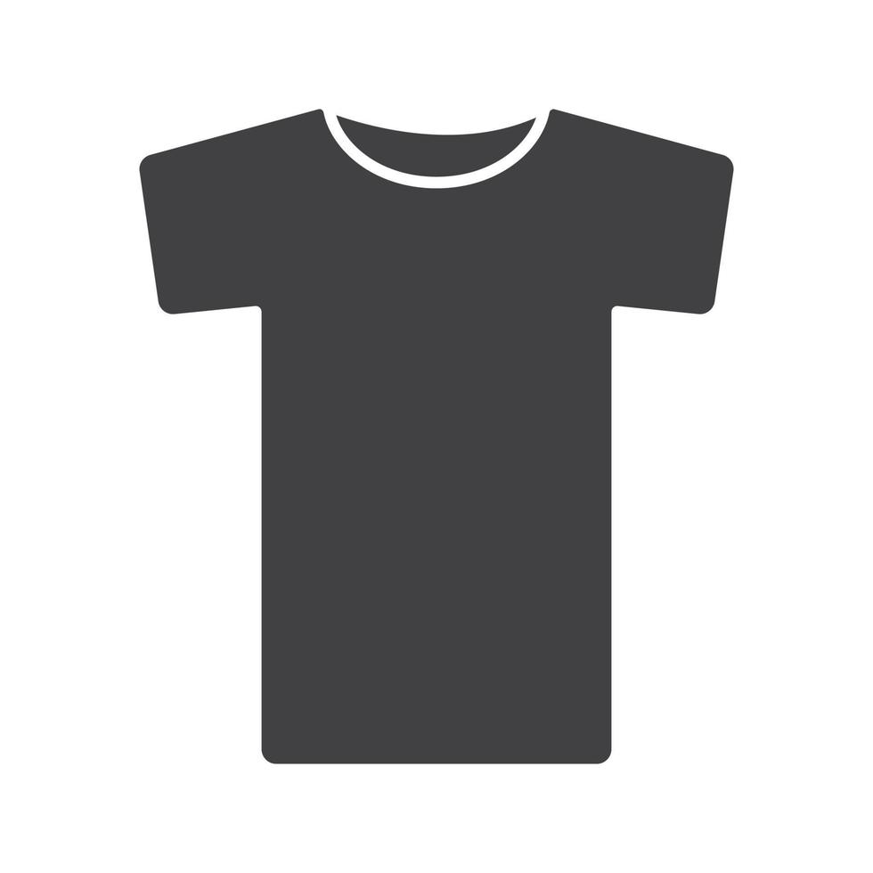 ícone de glifo de camiseta. símbolo da silhueta. espaço negativo. ilustração isolada do vetor