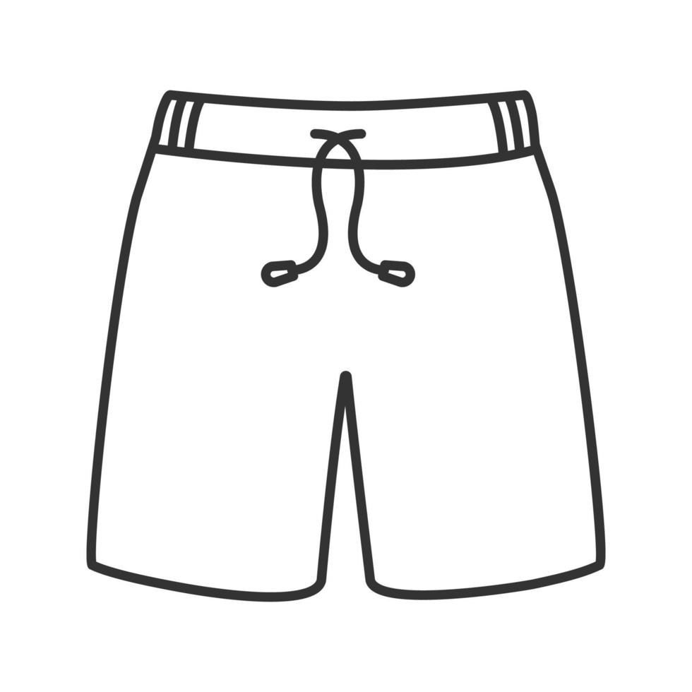 ícone linear de calção de banho. ilustração de linha fina. shorts esportivos. símbolo de contorno. desenho de contorno isolado de vetor