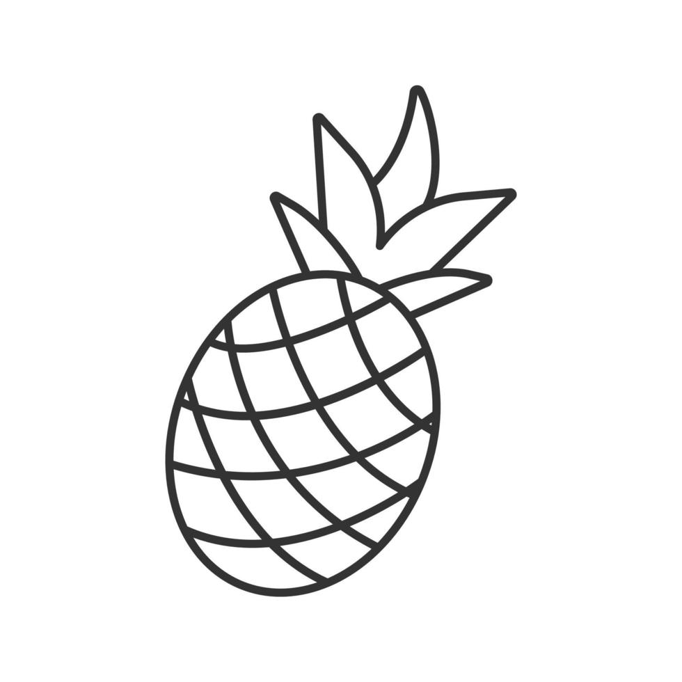 ícone linear de abacaxi. ilustração de linha fina. ananás. símbolo de contorno. desenho de contorno isolado de vetor