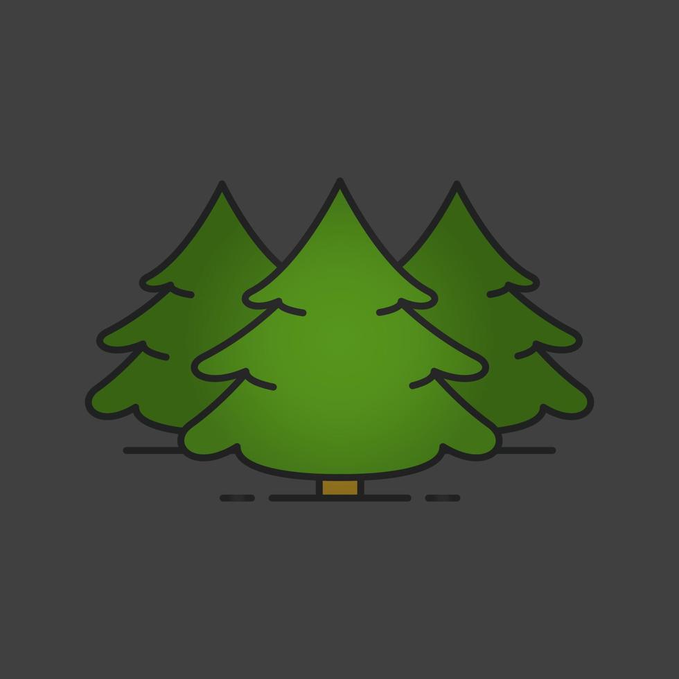 ícone de cor de floresta de abeto. abeto. árvore de Natal. silvicultura. ilustração vetorial isolada vetor