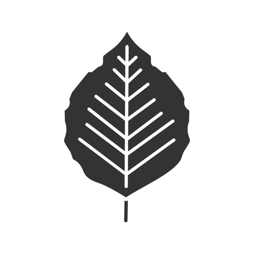 ícone de glifo de folha de choupo. símbolo da silhueta. espaço negativo. ilustração isolada do vetor