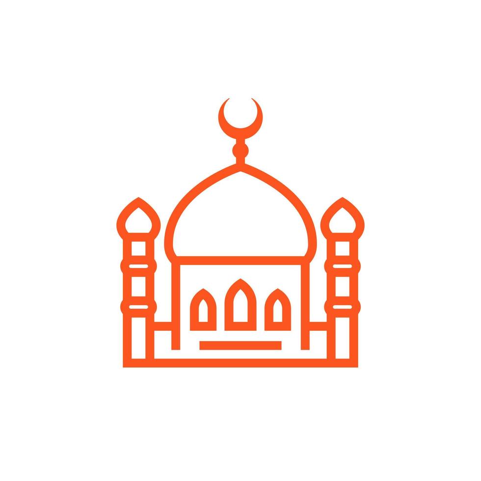 ícone da mesquita, sinal linear vetor