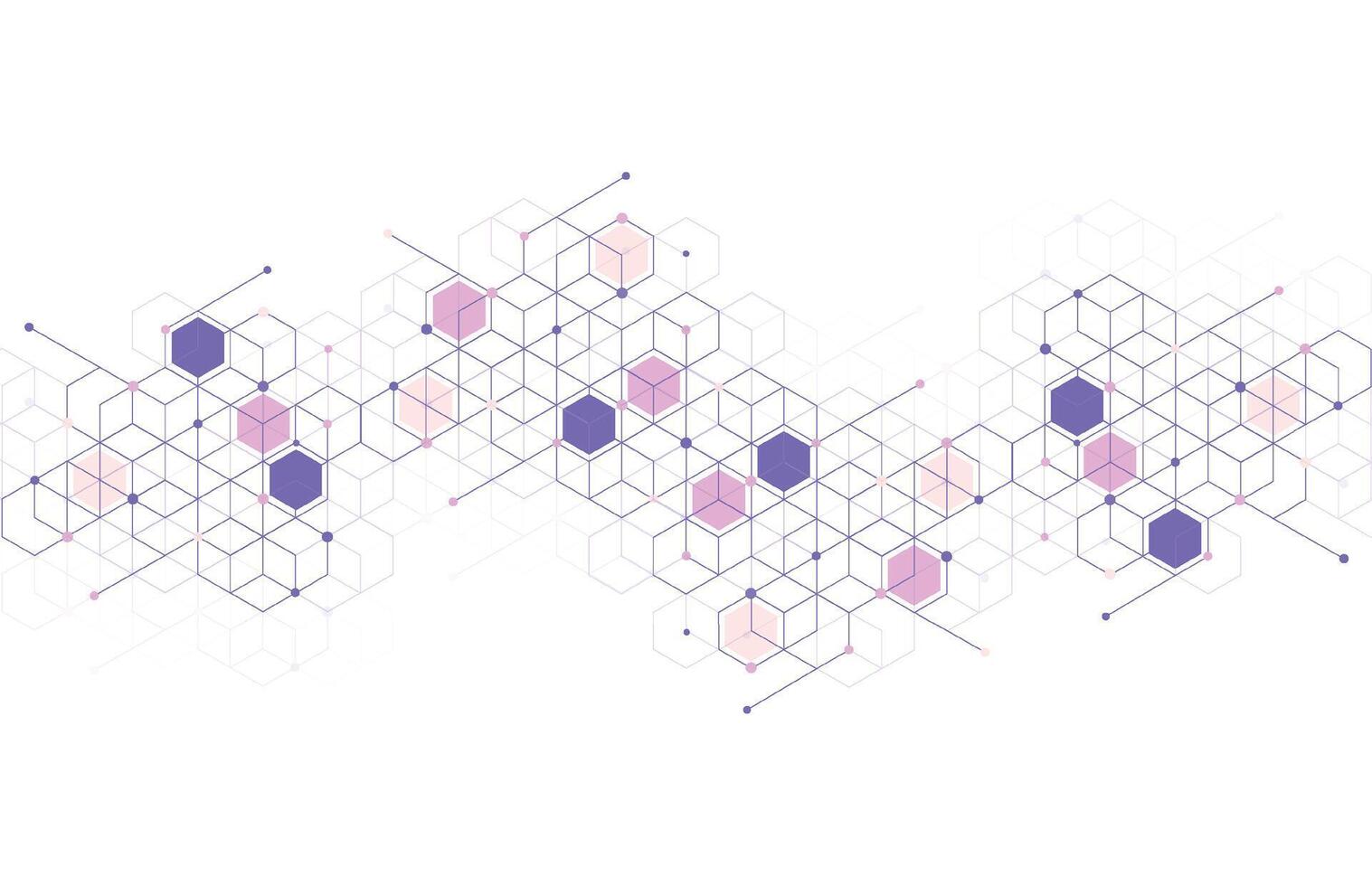 caixas geométricas abstratas padrão fundo de conexão de linha de ponto. tecnologia moderna com malha quadrada. geométrico em fundo branco com linhas. célula do cubo. ilustração vetorial vetor