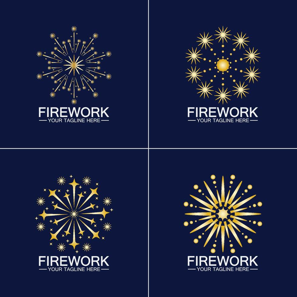 modelo de vetor de design de logotipo de fogos de artifício