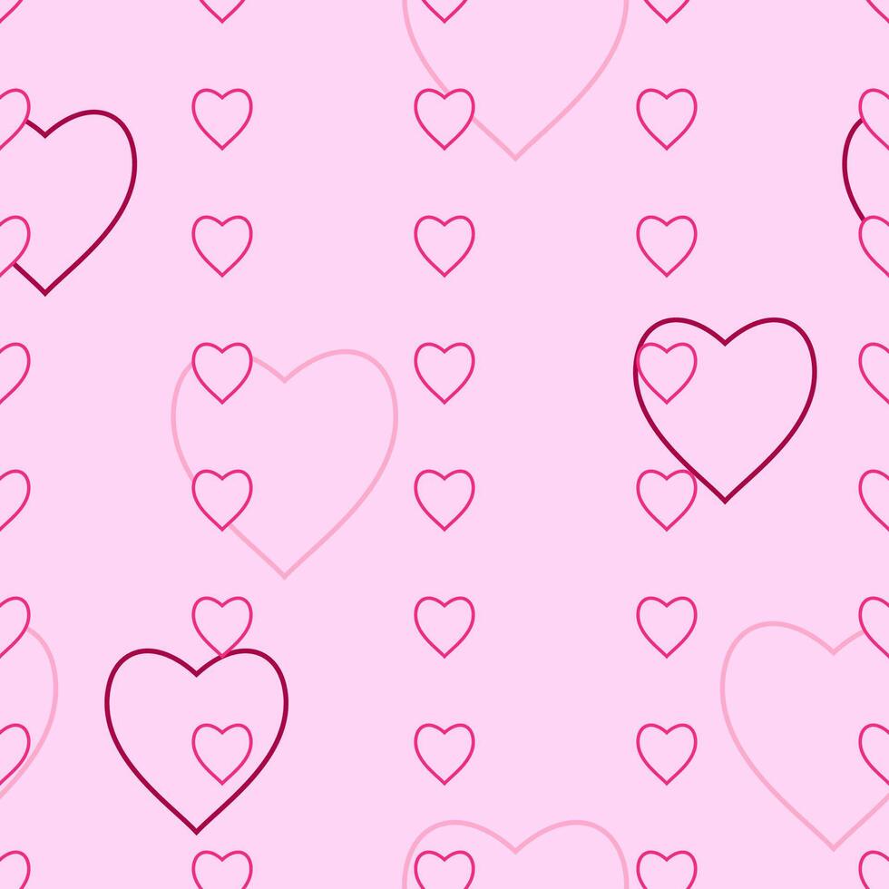 editável vetor do esboço estilo amor temático Rosa corações ilustração desatado padronizar para crio fundo ou decorativo elemento do Casamento relacionado finalidades