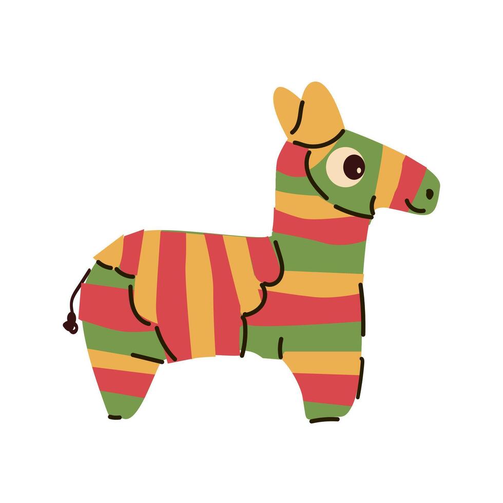 mexicano cavalo pinata ilustração para festa dentro plano estilo vetor
