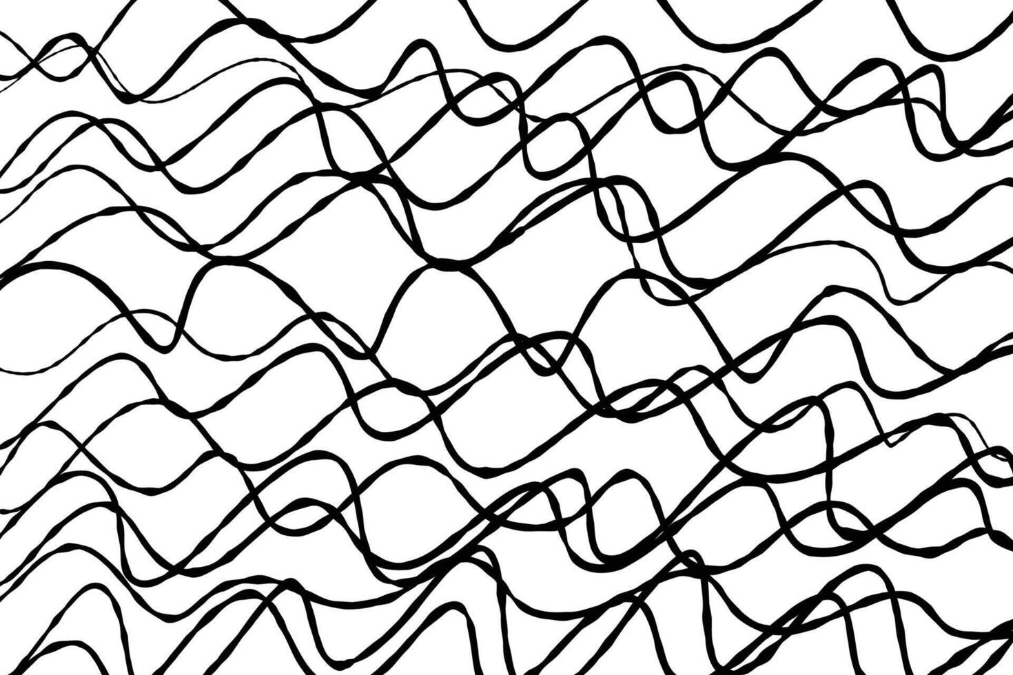 abstrato à moda Preto e branco fundo, aleatória ondulado linhas, vetor. vetor
