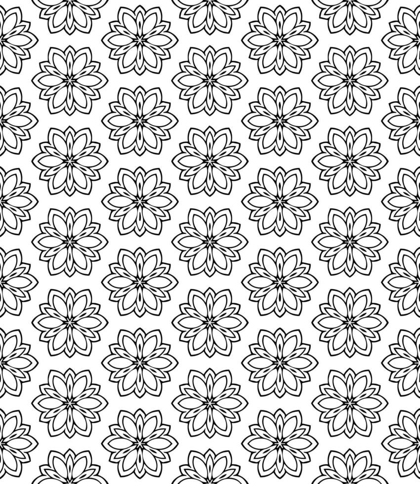 padrão abstrato sem emenda preto e branco. fundo e pano de fundo. design ornamental em tons de cinza. vetor