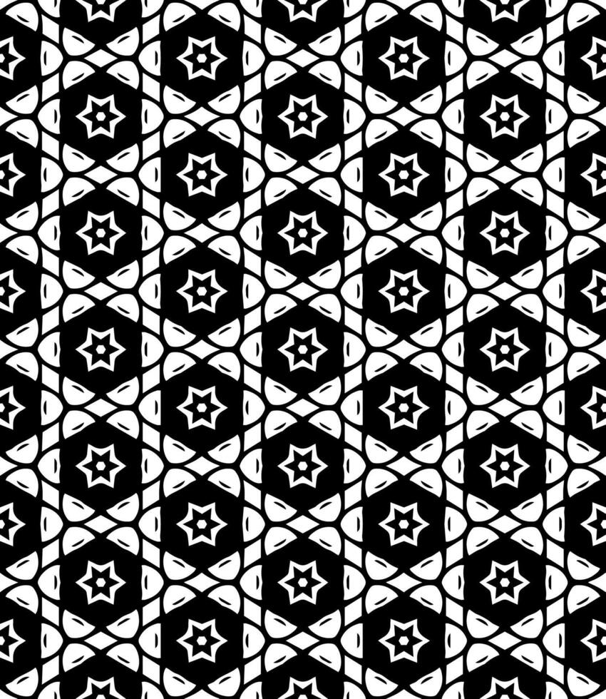 padrão abstrato sem emenda preto e branco. fundo e pano de fundo. design ornamental em tons de cinza. vetor