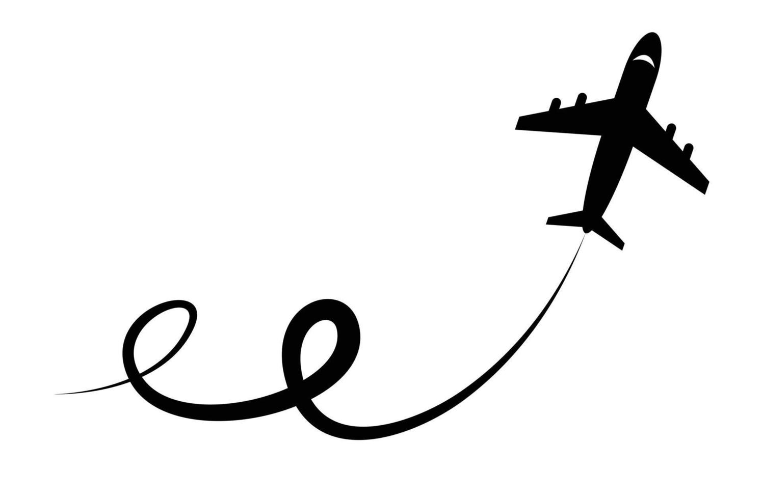 conjunto de vetor preto de ícone de avião, conjunto de símbolos de avião