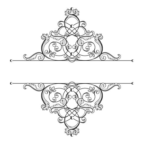 Divisor ou quadro em estilo retro caligráfico, isolado no fundo branco. vetor