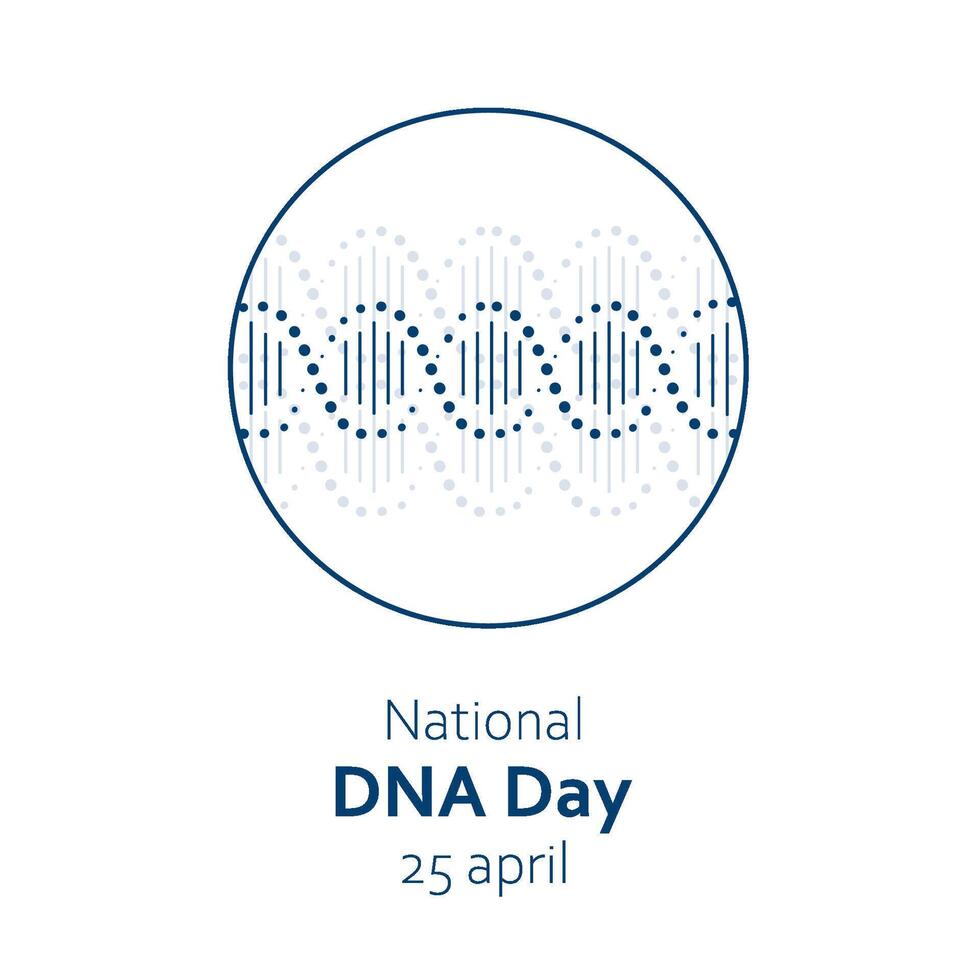 vetor ilustração para nacional dna dia em abril 25. dna, Duplo hélice molécula dentro minimalista Projeto