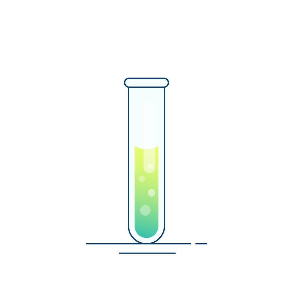 vidro químico tubo com reagente. moderno plano Projeto para química, biotecnologia, biologia vetor