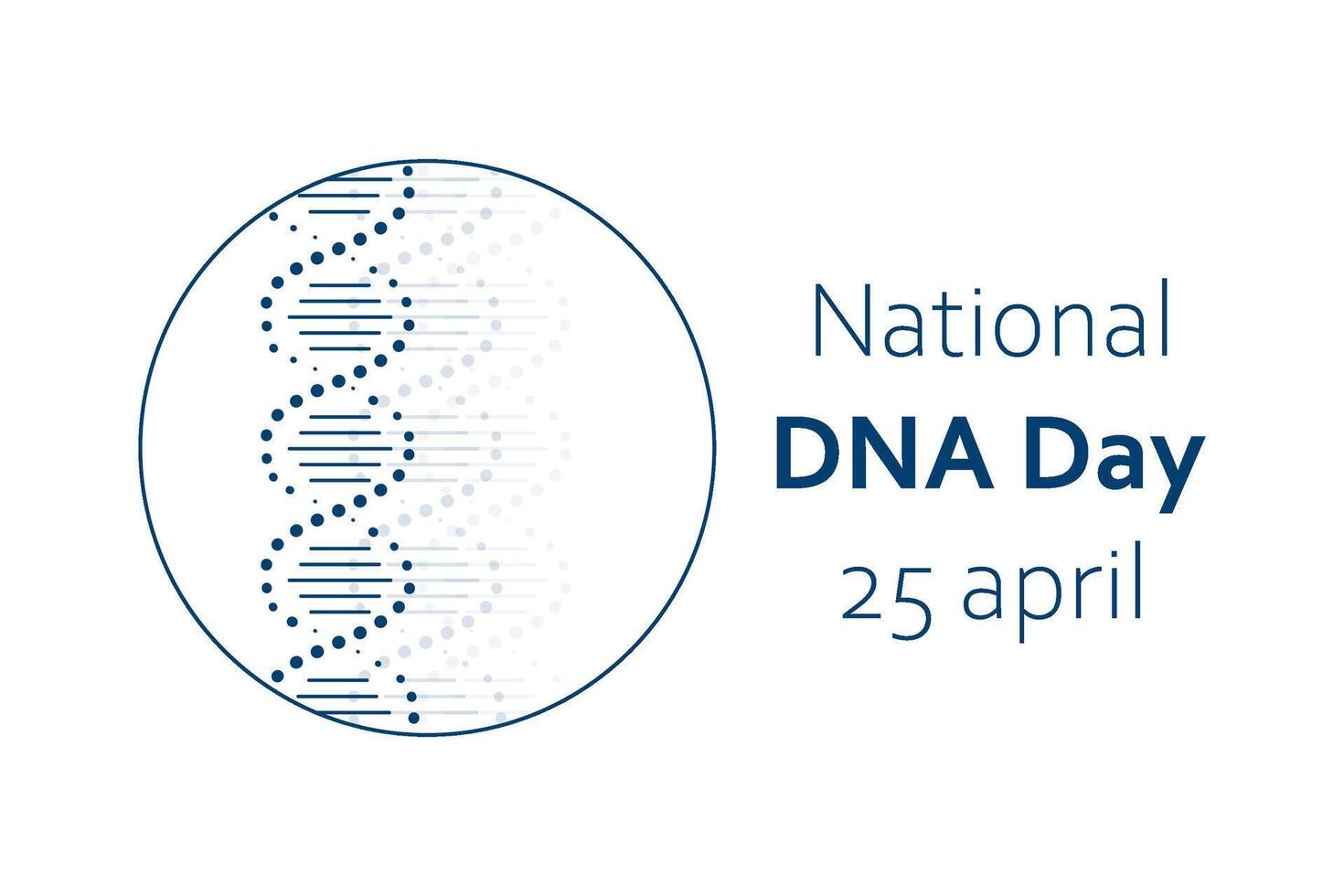 vetor ilustração para nacional dna dia em abril 25. dna, Duplo hélice molécula dentro minimalista Projeto