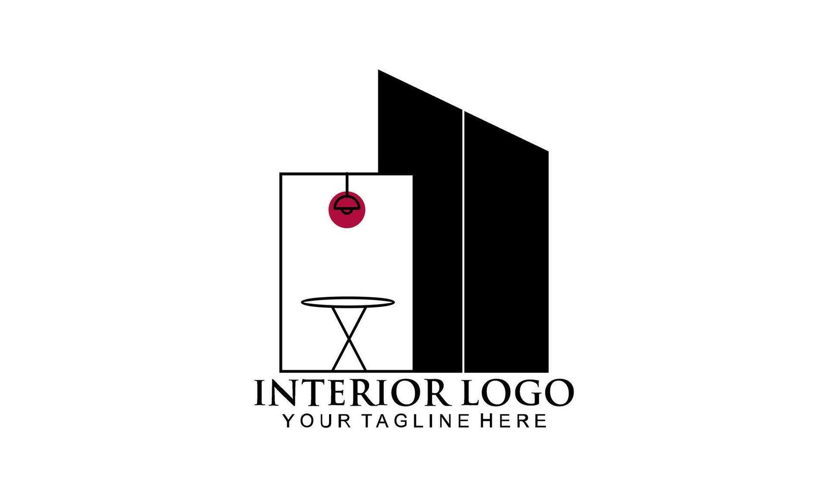 sala interior, design de logotipo de galeria de móveis vetor