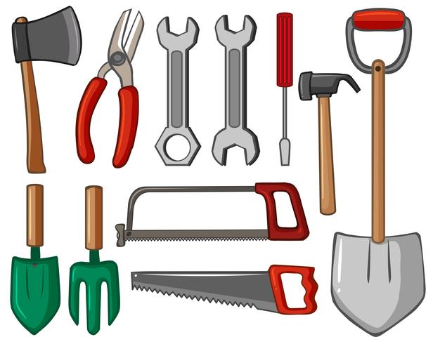 Diferentes tipos de ferramentas manuais vetor